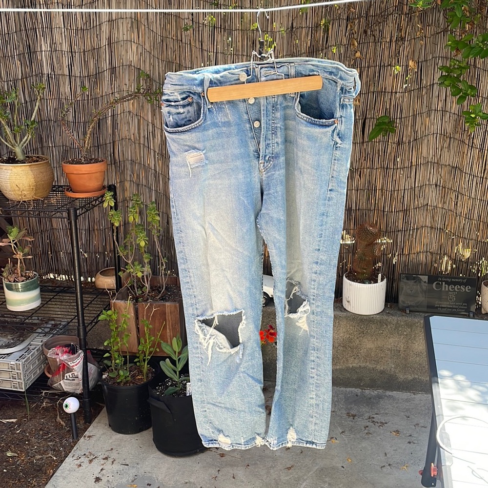 Patched Mother Denim Tomcat jeans